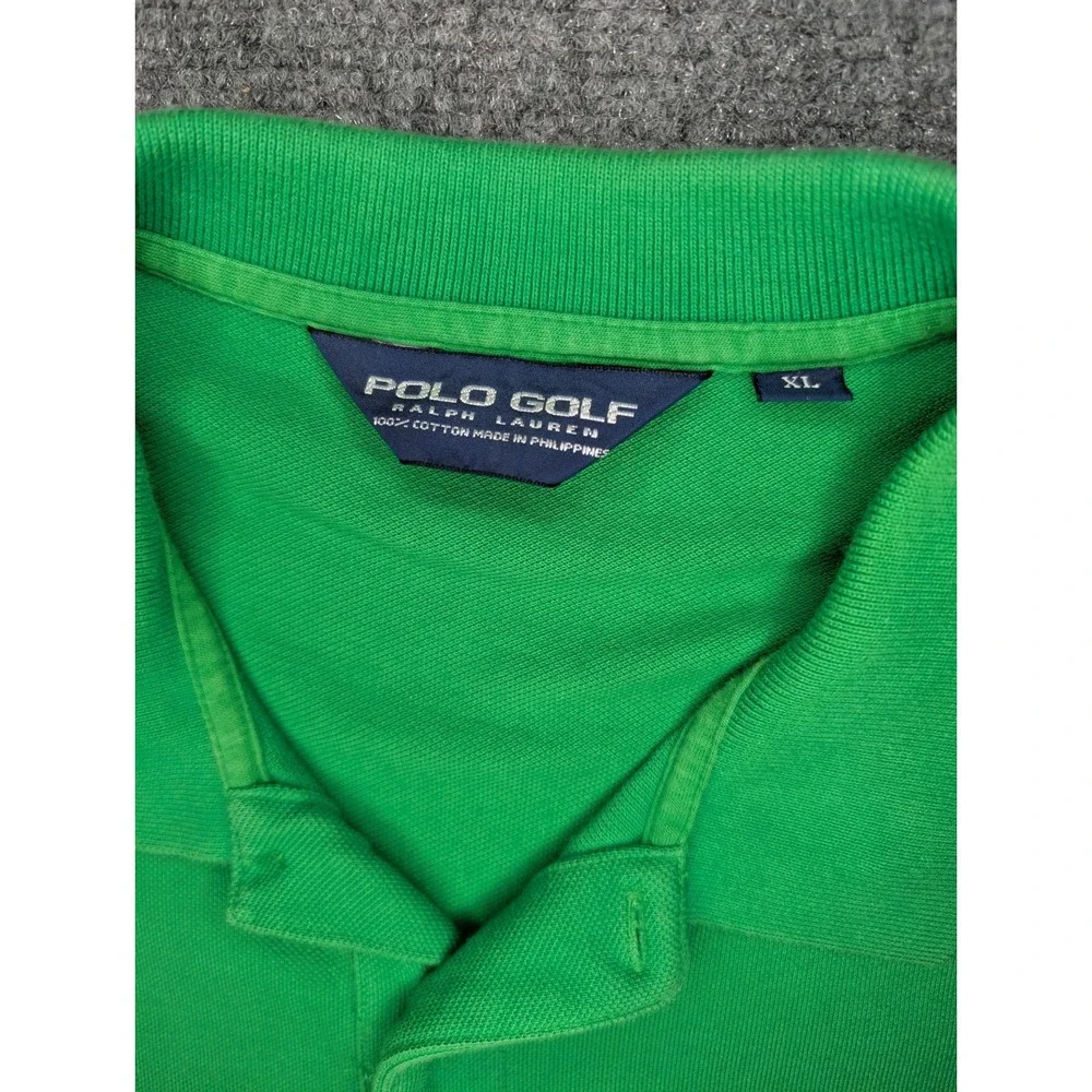 Polo Golf Ralph Lauren Men's XL Polo Shirt Green 100% Cotton Casual Short Sleeve